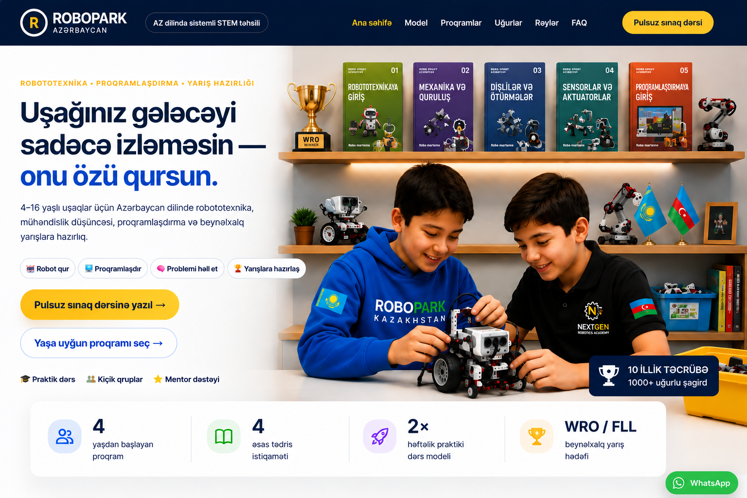 RoboPark Azerbaijan robototexnika laboratoriyası, interaktiv dərslik rəfi və uşaqlar